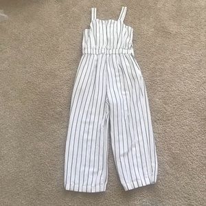 Loft Linen Petite Striped Jumpsuit
